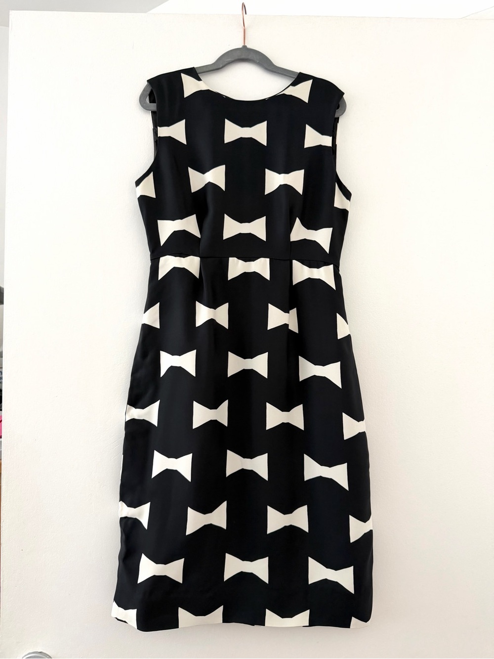Kate Spade Black & White Bow-Print Sleeveless Dress